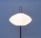 Lámpara de pie trípode alemana Ufo 370 de metal y plástico de Bega, años 50, Imagen 12