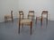Sedie da pranzo moderne in teak, Scandinavia, Danimarca, anni '60, set di 4, Immagine 15