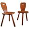 Französische Mid-Century Esszimmerstühle aus Holz, 1950er, 2er Set 1