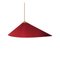 Red Fabric & Brass Shell Pendant Lamp by Daniel Nikolovski & Danu Chirinciuc for KABINET 3