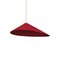 Red Fabric & Brass Shell Pendant Lamp by Daniel Nikolovski & Danu Chirinciuc for KABINET 1