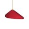 Red Fabric & Brass Shell Pendant Lamp by Daniel Nikolovski & Danu Chirinciuc for KABINET 2