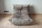 Elephant Grey Velvet Togo Lounge Chair by Michel Ducaroy for Ligne Roset, Image 2