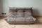 Elephant Grey Velvet Togo 2-Seat Sofa by Michel Ducaroy for Ligne Roset 1