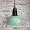 Lampe à Suspension Industrielle Vintage en Émail Vert et Bakélite 4