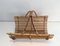 Vintage French Rattan Magazine Rack or Log Holder, 1970s, Image 8