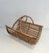 Vintage French Rattan Magazine Rack or Log Holder, 1970s 2