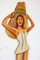 Mid-Century Plywood and Paper Ambre Solaire Pinup Girl Sign, 1950s, Image 4