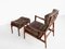 Leather and Teak Lounge Chair & Ottoman Set by Ib Kofod Larsen for OPE, 1960s 3