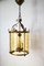 Lámpara colgante alemana antigua de vidrio y latón, años 60, Imagen 8