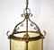 Lámpara colgante alemana antigua de vidrio y latón, años 60, Imagen 5