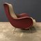 Italian Red Faux Leather Senior Armchair by Marco Zanuso for Arflex, 1950s 16