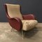 Italian Red Faux Leather Senior Armchair by Marco Zanuso for Arflex, 1950s 17