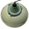 Industrial Cast Aluminum and Light Green Enamel Ceiling Lamp, 1950s 2