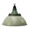Industrial Cast Aluminum and Light Green Enamel Ceiling Lamp, 1950s 1