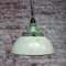 Industrial Cast Aluminum and Light Green Enamel Ceiling Lamp, 1950s, Image 4