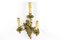 Französische Wanldeuchte mit 3 Leuchtstellen aus vergoldeter Bronze, 1920er 13
