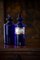 Antike blaue Apothekerflaschen von York Glass Company, 3er Set 3