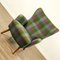 Green & Purple Checked Wingback Armchair, 1950s 2
