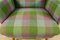 Green & Purple Checked Wingback Armchair, 1950s 9