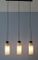 Lámpara colgante de techo grande de vidrio opalino de tres brazos, años 60, Imagen 10