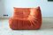 Amber Orange Velvet Togo Living Room by Michel Ducaroy for Ligne Roset, Set of 5 18