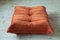 Amber Orange Velvet Togo Living Room by Michel Ducaroy for Ligne Roset, Set of 5 21