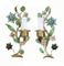 Appliques Murales Florales Vintage, Italie, Set de 2 1