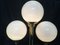 Italian Brass and Murano Glass Globe Sconces, 1980s, Set of 2 2