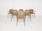 Beige Leatherette and Metal Dining Chairs, 1960s, Set of 6 1