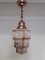 Art Deco German Brass and Colored Glass Ceiling Lamp 1