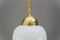 Art Deco Brass and Glass Pendant Lamp, 1930s, Image 4