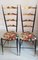 Set of Mid-Century Italian Charivari Chairs with Flower Fabric, 1950s 4