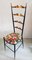 Set of Mid-Century Italian Charivari Chairs with Flower Fabric, 1950s 1