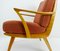 Mid-Century German Cherry and Wool Lounge Chair, 1950s 5