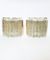 German Structured Ice Glass and Brass Sconces from Doria Leuchten, 1960s, Set of 2 1