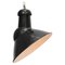 Industrial French Black Enamel & Glass Asymmetrical Ceiling Lamp, 1950s 1