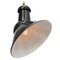 Industrial French Black Enamel & Glass Asymmetrical Ceiling Lamp, 1950s 2
