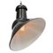 Industrial French Black Enamel & Glass Asymmetrical Ceiling Lamp, 1950s, Image 2