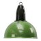 Green Enamel Industrial Ceiling Lamp with Bakelite Top, 1950s 1