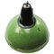 Green Enamel Industrial Ceiling Lamp with Bakelite Top, 1950s 2