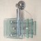 Lámpara de araña italiana de cristal tallado y cromado de Fontana Arte, años 70, Imagen 2