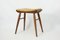 Mid-Century Beech Rustic Stool with Seagrass Seat, 1950s 1