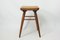 Tabouret Rustique Mid-Century en Hêtre avec Assise en Algue, 1950s 3