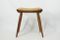 Mid-Century Beech Rustic Stool with Seagrass Seat, 1950s 2