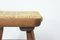 Mid-Century Beech Rustic Stool with Seagrass Seat, 1950s 5