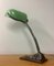 Art Deco French Cast Iron and Green Enamel Table Lamp from Niam, 1920s 2