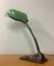 Art Deco French Cast Iron and Green Enamel Table Lamp from Niam, 1920s, Image 2