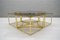 Hollywood Regency Brass & Smoked Glass Nesting Coffee Table Set, 1960s, Set of 3 3