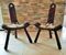 Mid-Century French Wood and Wool Side Chairs, 1960s, Set of 2, Image 2